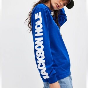 Free People Blue Long Sleeve Tee